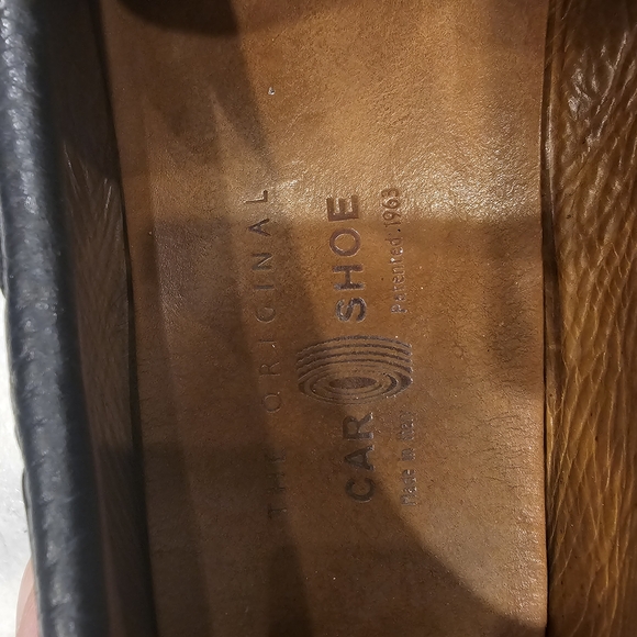 Italian!! The Original Car Shoe Made in Italy Black pebble leather Mens 9.5 - Picture 15 of 16